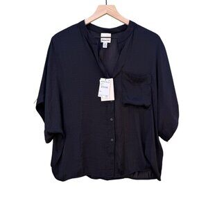 NWT Industry Black Boxy Dolman Sleeve Blouse – Size L